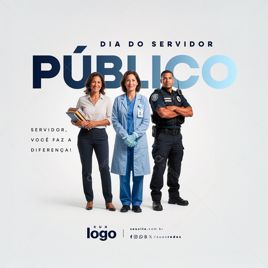 Dia do Servidor Público 28 de Outubro Você Faz a Diferença Social Media PSD Editável