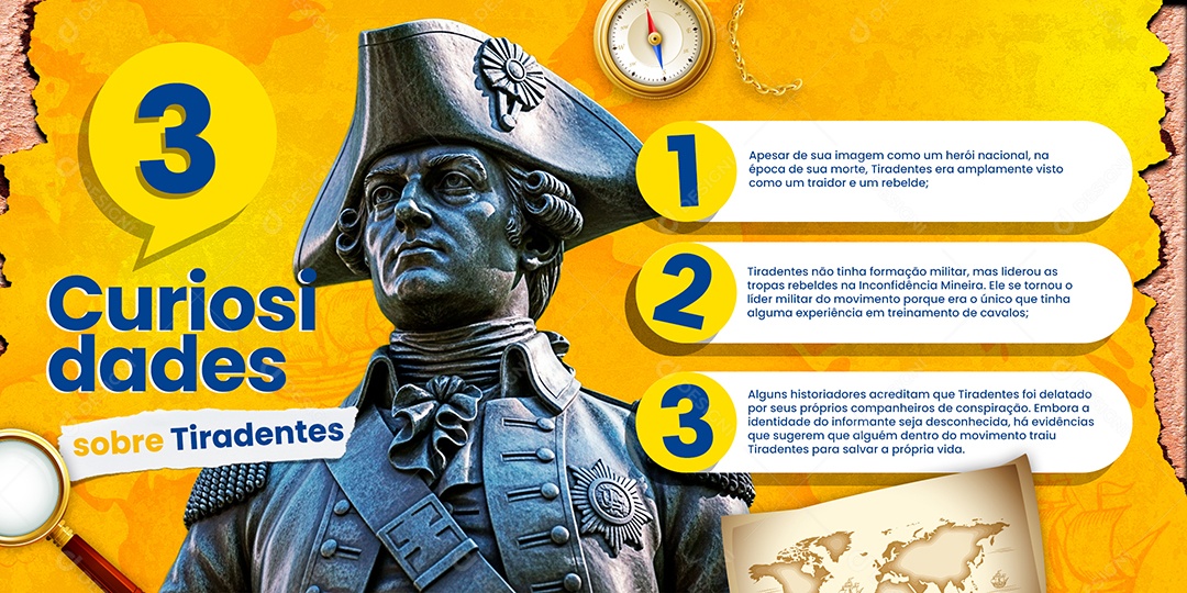 Curiosidade Sobre Tiradentes Social Media PSD Editável