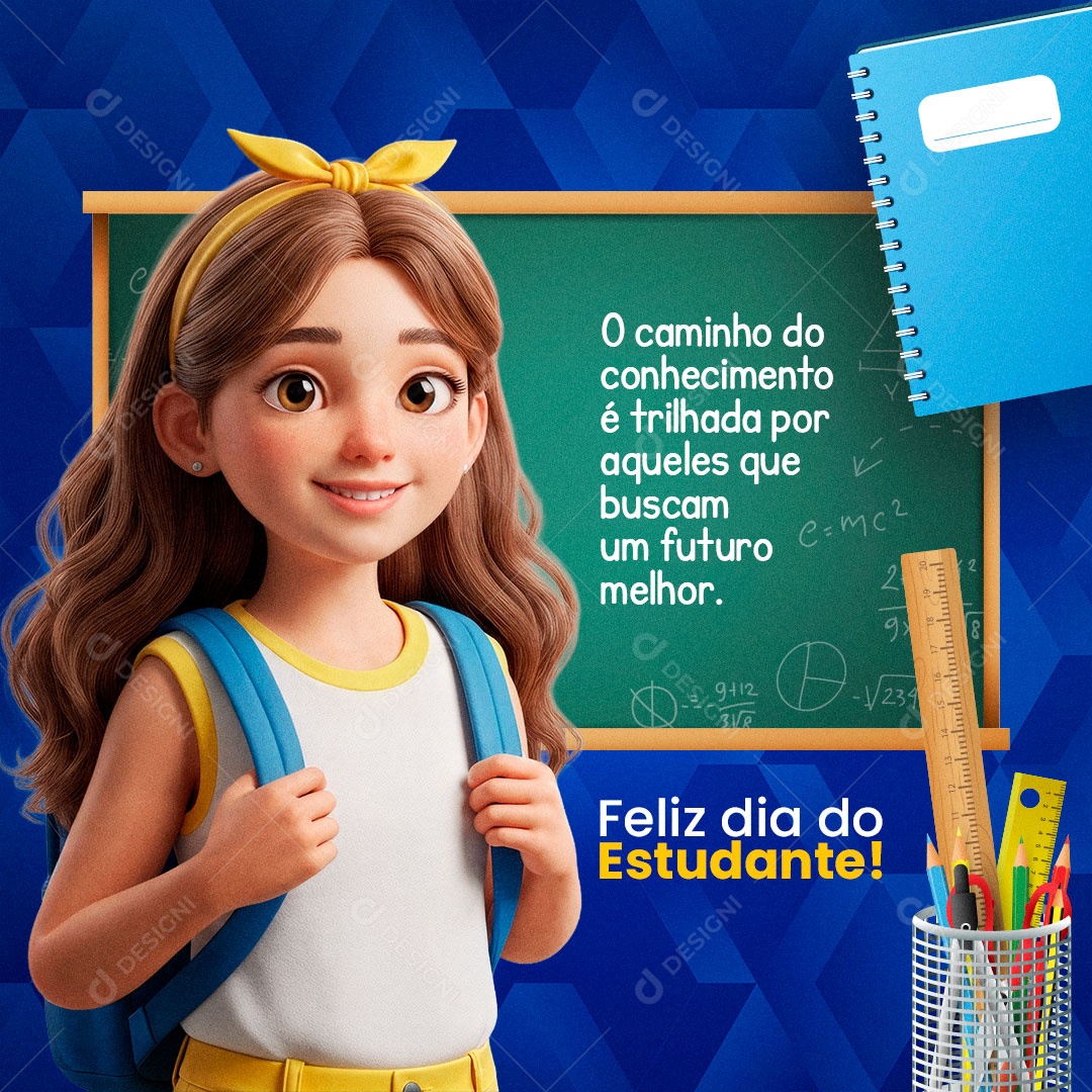 Dia do Estudante 11 de Agosto ser Estudante Social Media PSD Editável