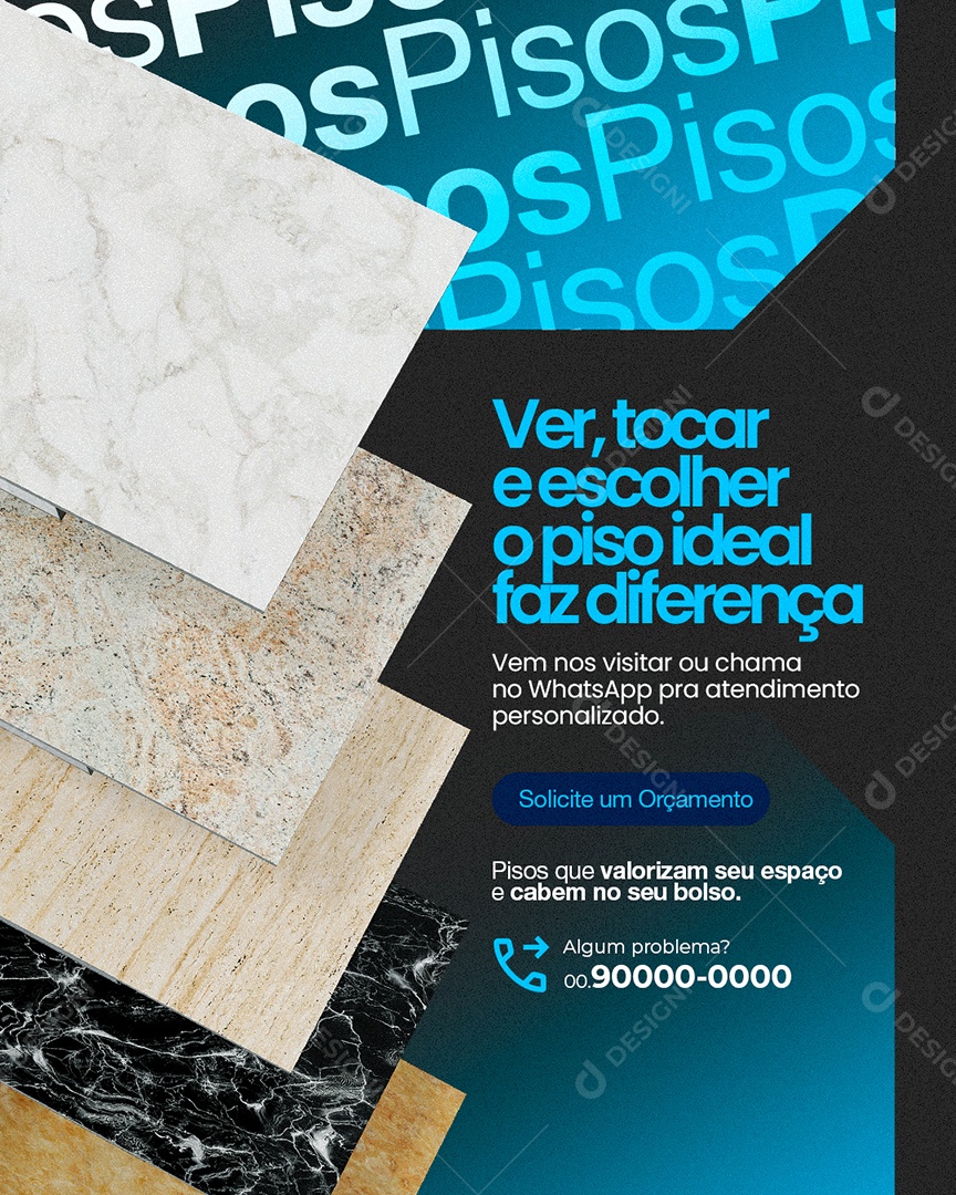 Loja de Pisos Ver Tocar e Escolher o Piso Ideal Faz Dierença Social Media PSD Editável