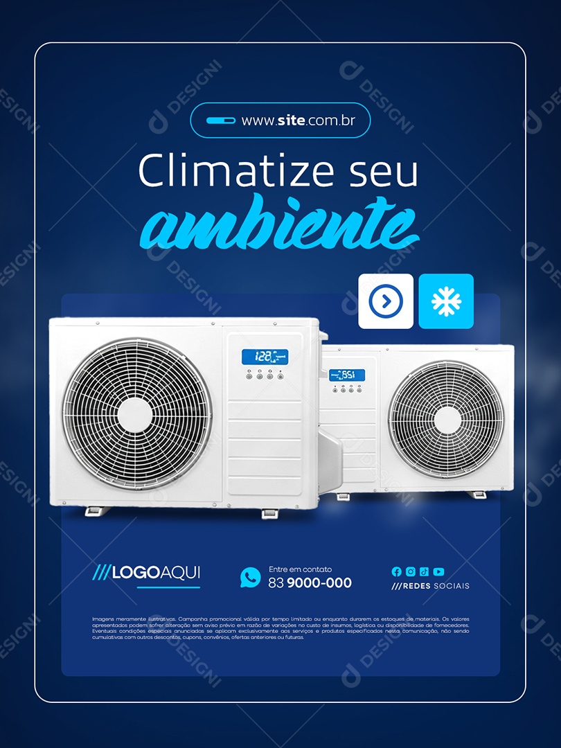 Climatização Climatize Seu Ambiente Social Media PSD Editável