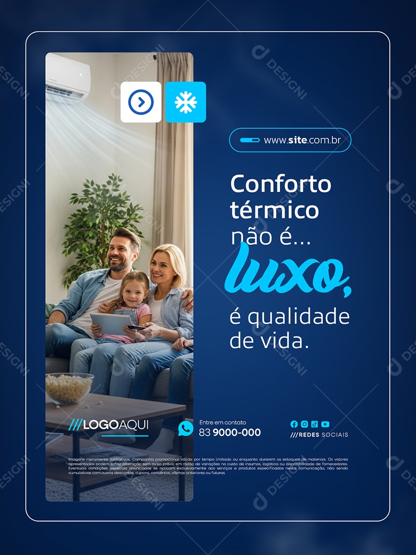 Climatização Conforto Térmico Não é Luxo Social Media PSD Editável