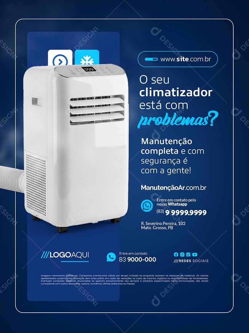 Climatização O Seu Climatizador Está com Problemas Social Media PSD Editável