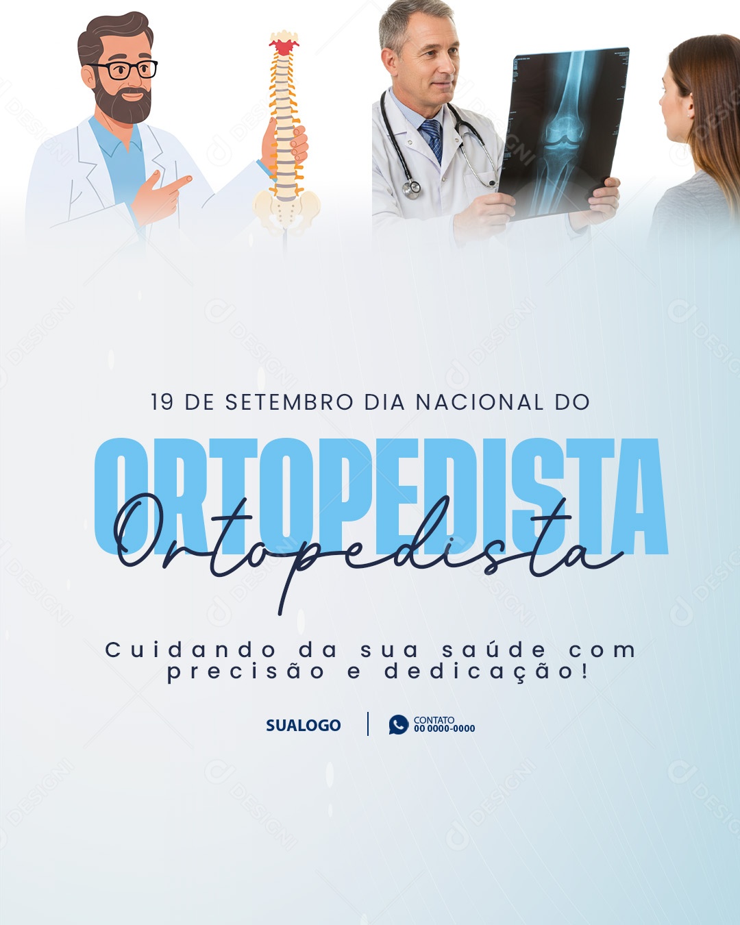 Feliz Dia do Ortopedista 19 de Setembro Parabéns Social Media PSD Editável