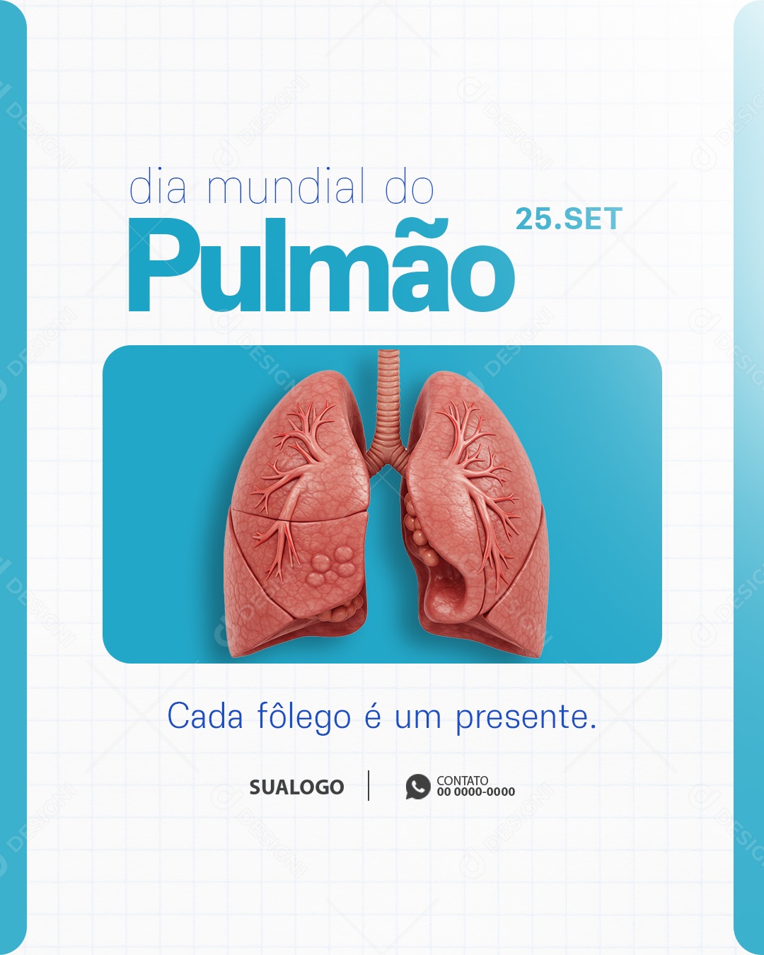 Dia Mundial do Pulmão 25 de Setembro Social Media PSD Editável