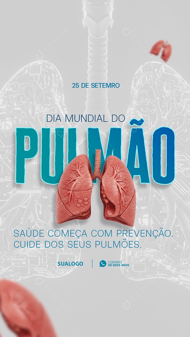 Story Dia Mundial do Pulmão 25 de Setembro Social Media PSD Editável