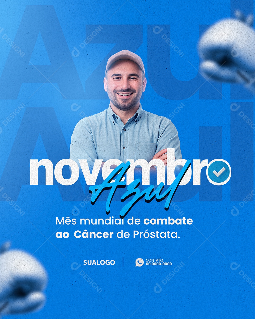 Novembro Azul Mês de Combate ao Câncer de Próstata Social Media PSD Editável