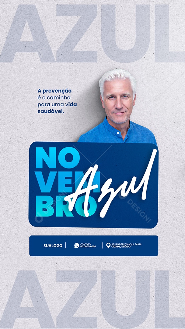 Story Novembro Azul Mês de Combate ao Câncer de Próstata Social Media PSD Editável