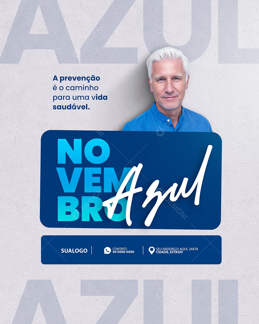 Novembro Azul Mês de Combate ao Câncer de Próstata Social Media PSD Editável