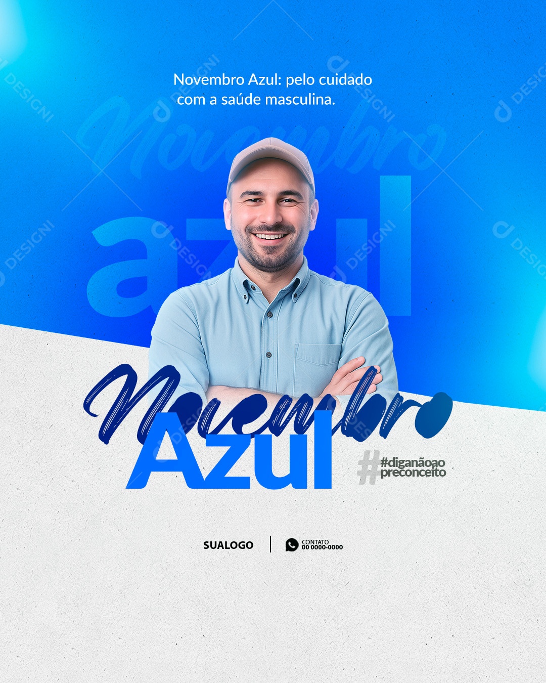 Novembro Azul Mês de Combate ao Câncer de Próstata Social Media PSD Editável