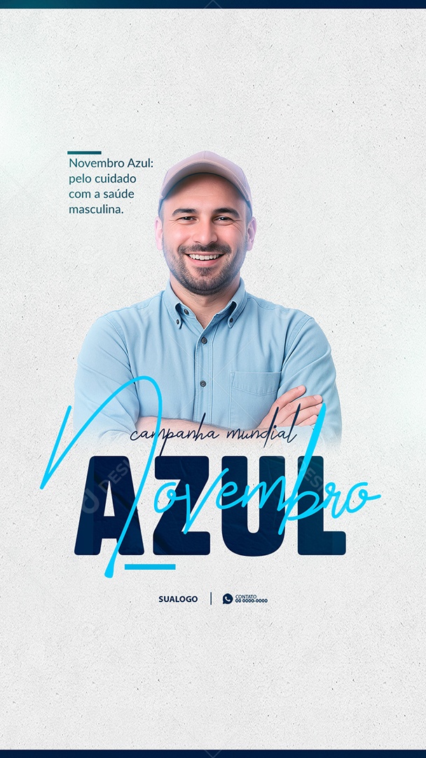 Story Novembro Azul Mês de Combate ao Câncer de Próstata Social Media PSD Editável
