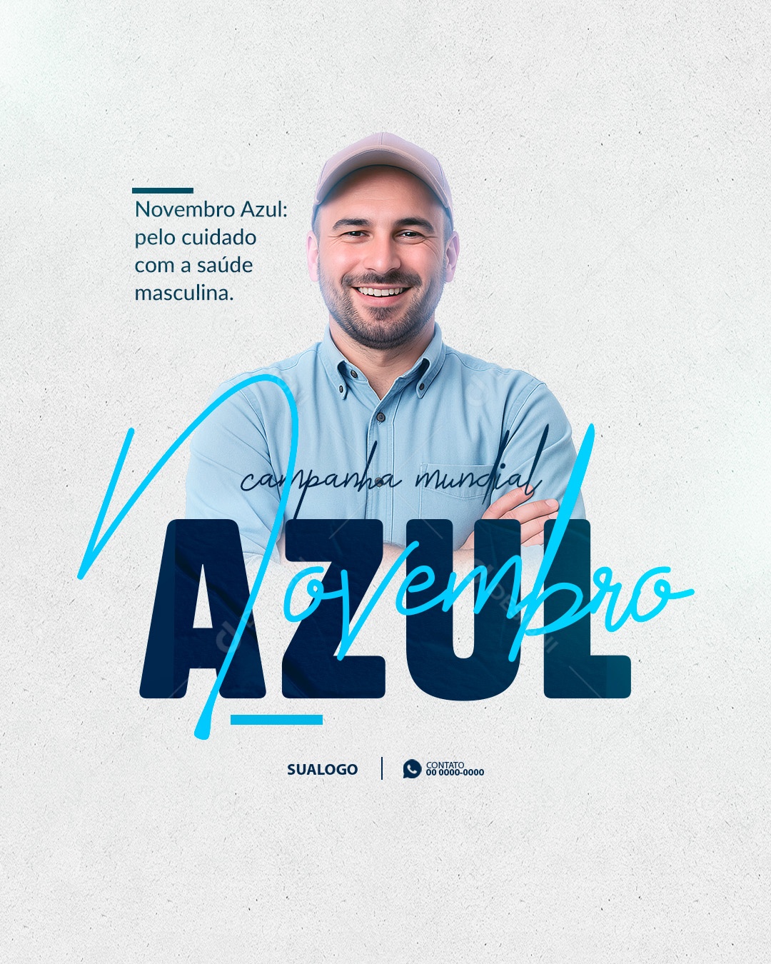 Novembro Azul Mês de Combate ao Câncer de Próstata Social Media PSD Editável