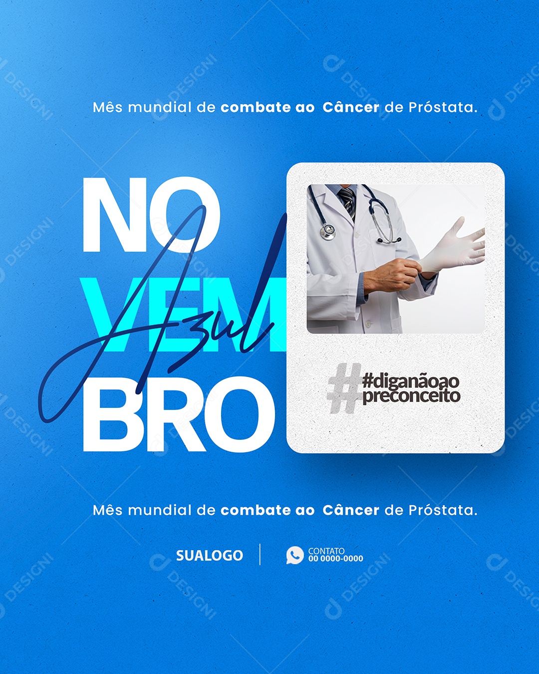 Novembro Azul Mês de Combate ao Câncer de Próstata Social Media PSD Editável