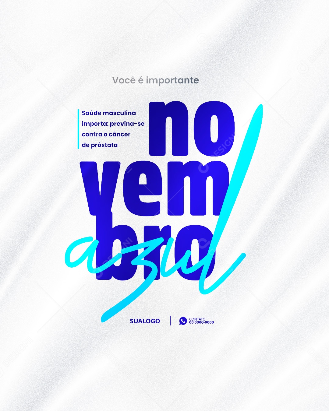 Novembro Azul Mês de Combate ao Câncer de Próstata Social Media PSD Editável