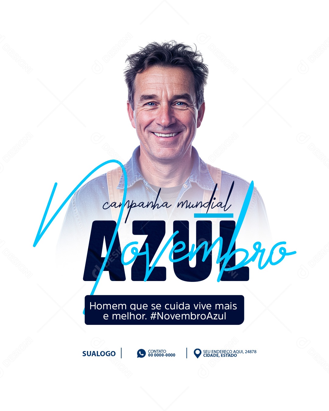 Novembro Azul Mês de Combate ao Câncer de Próstata Social Media PSD Editável