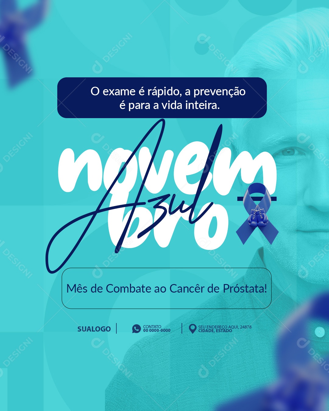 Novembro Azul Mês de Combate ao Câncer de Próstata Social Media PSD Editável