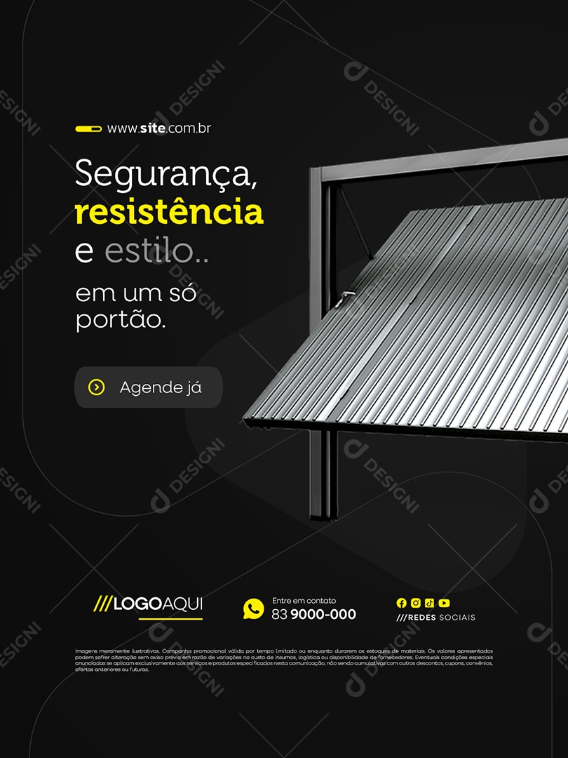 Serralheria Segurança Resistência e Estilo Social Media PSD Editável