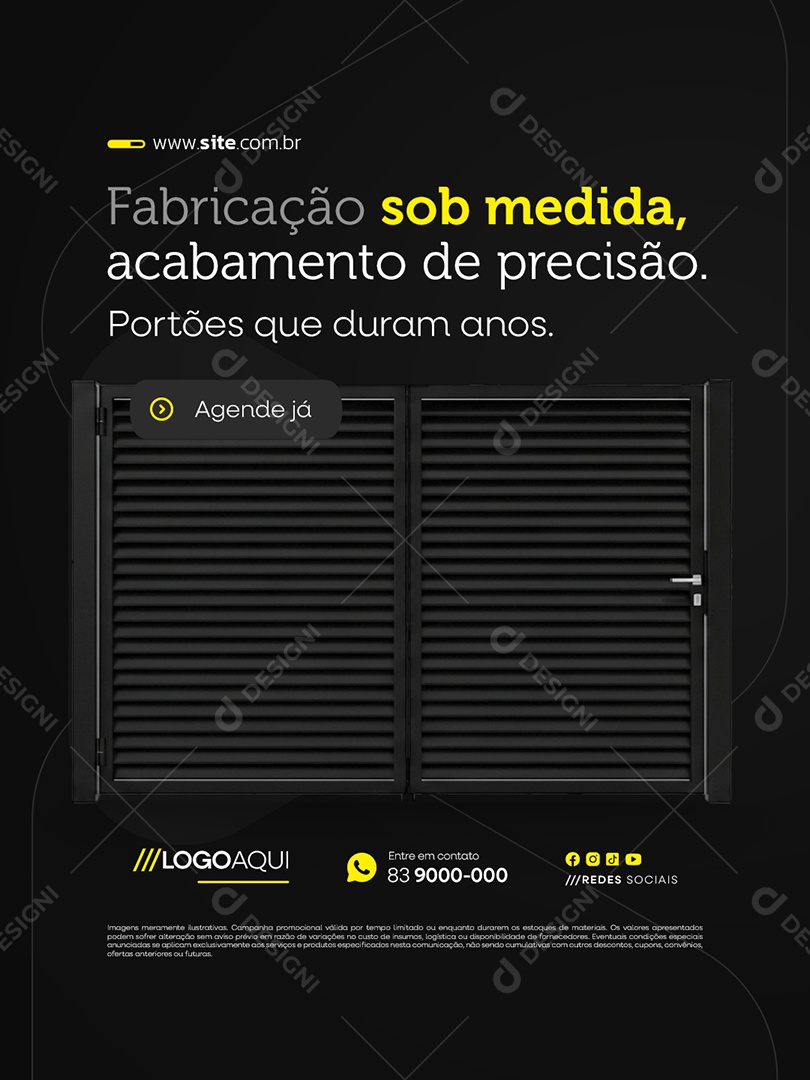 Serralheria Fabricação Sob Medida Social Media PSD Editável