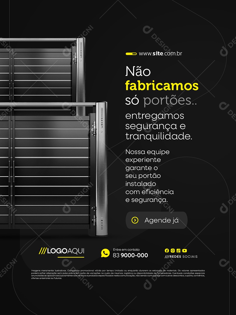 Serralheria Não Fabricamos Só Portões Social Media PSD Editável