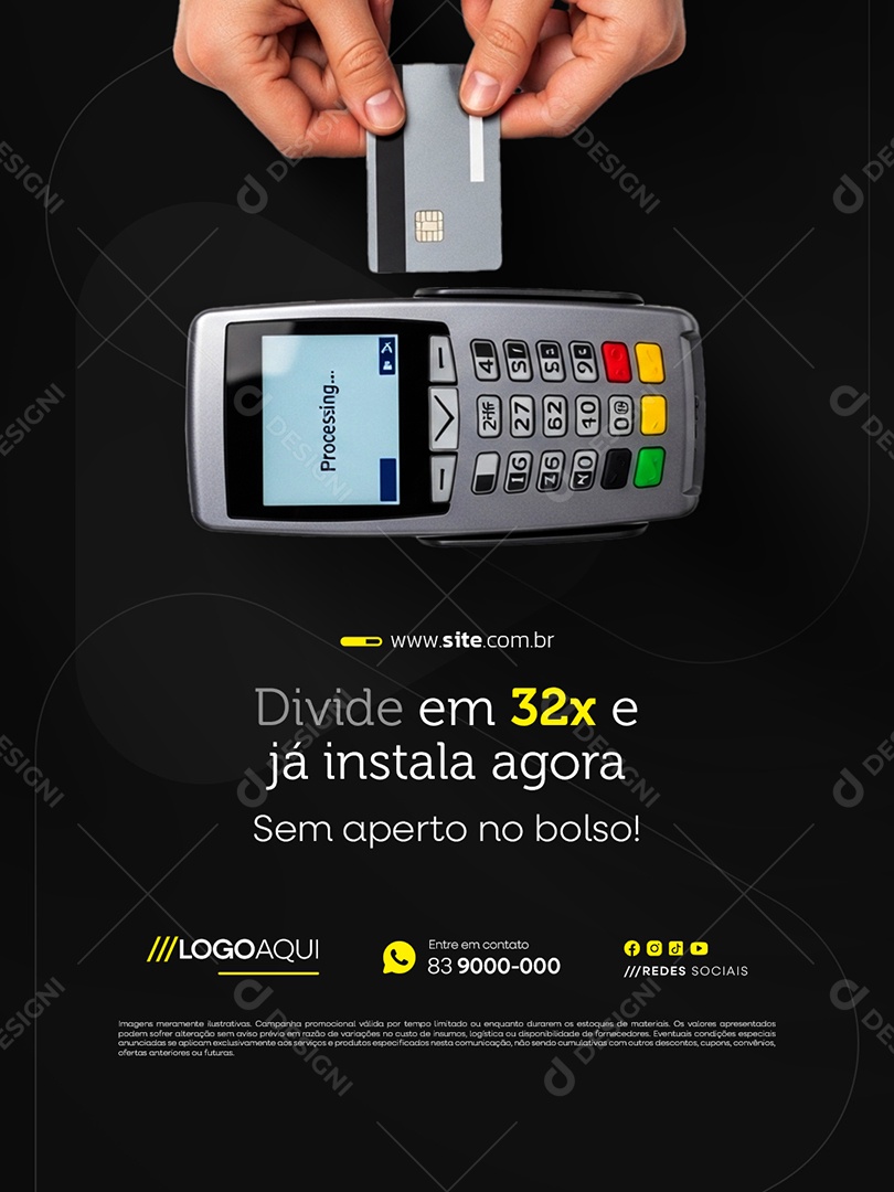 Serralheria Divide em 32x e Já Instala Agora Social Media PSD Editável