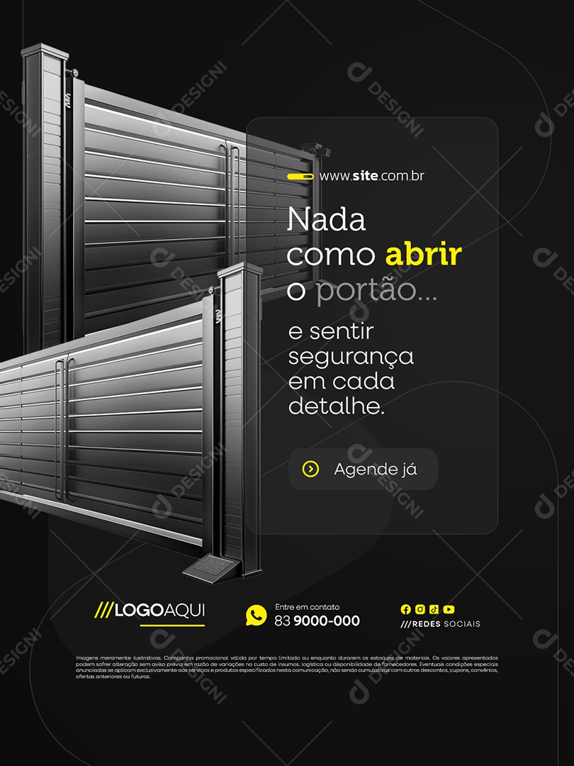 Serralheria Nada Como Abrir o Portão Social Media PSD Editável
