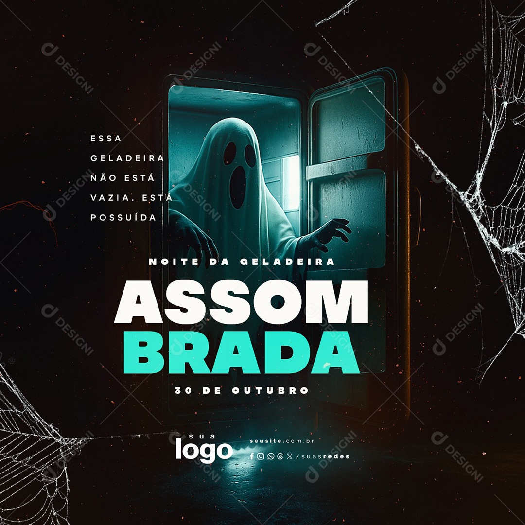 Dia da Geladeira Assombrada 30 de Outubro Social Media PSD Editável