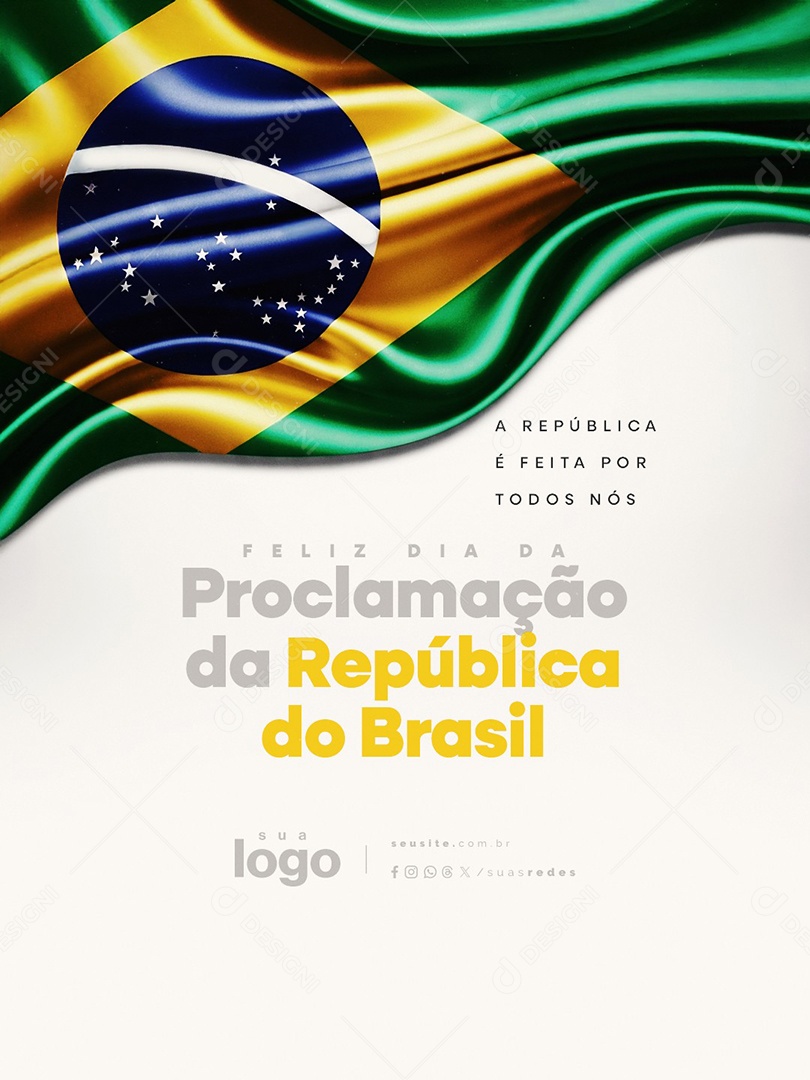 Feliz Dia da Proclamação da República 15 de Novembro Social Media PSD Editável