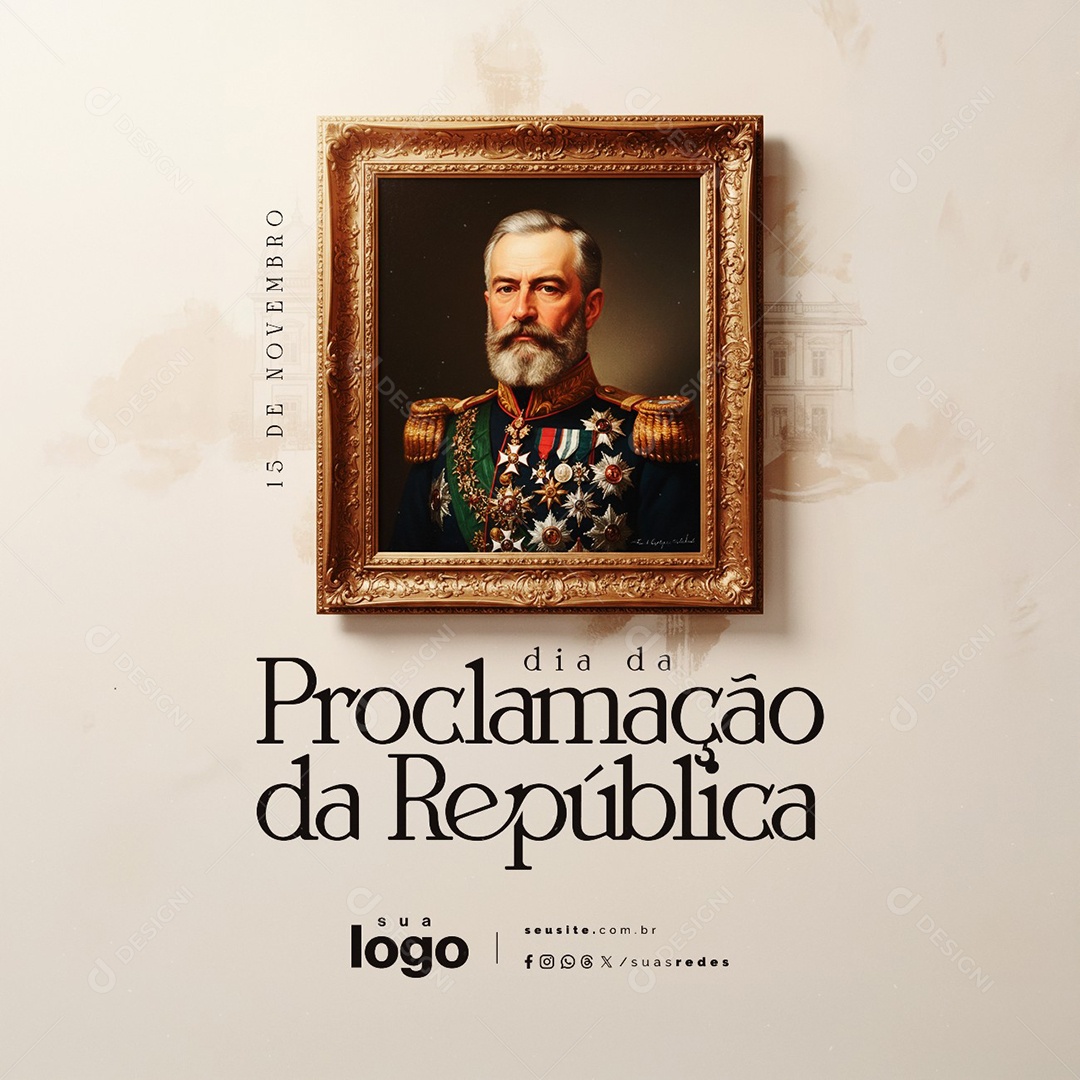 Dia da Proclamação da República 15 de Novembro Social Media PSD Editável