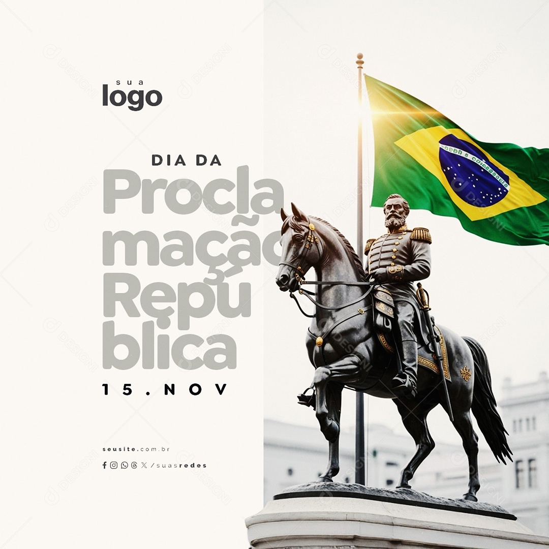 Dia da Proclamação da República 15 de Novembro Social Media PSD Editável