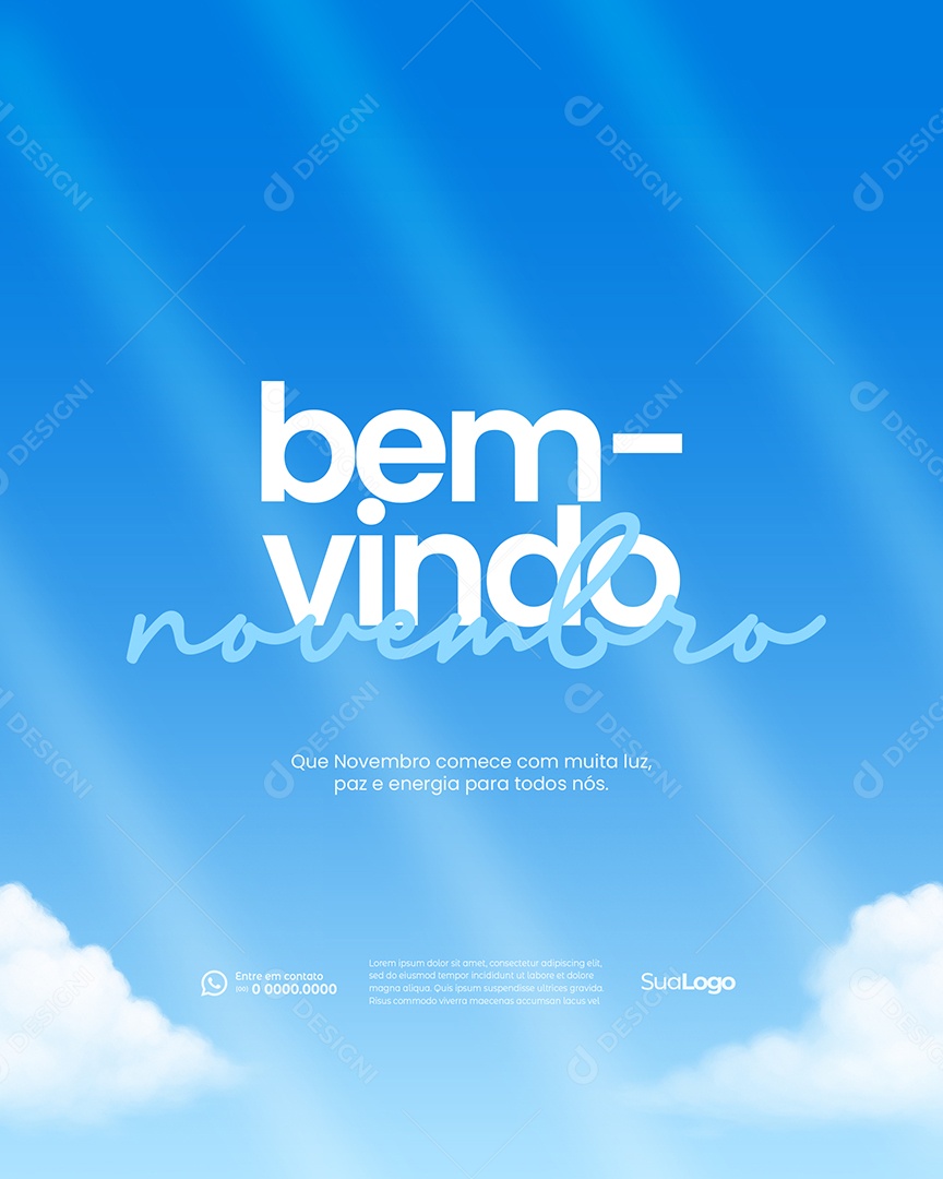 Bem Vindo Novembro Que Comece com Muita Luz Social Media PSD Editável