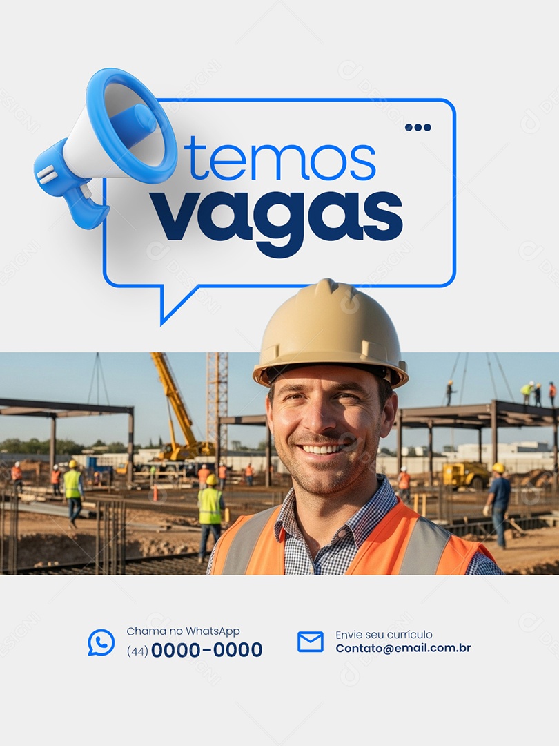 Vaga de Emprego Temos Vagas Engenheiro Social Media PSD Editável