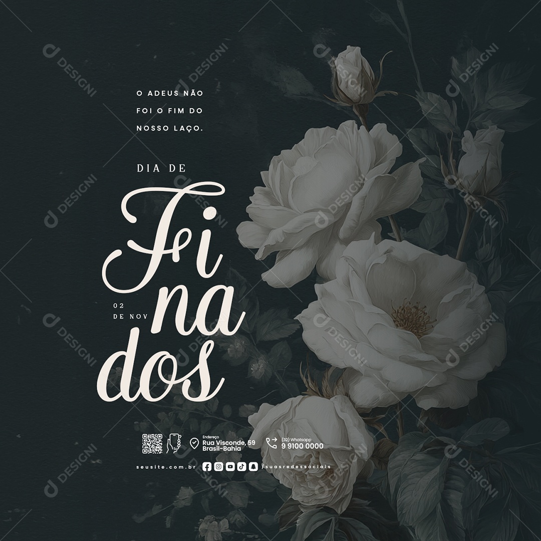Dia de Finados 02 de Novembro Foi o Fim do Nosso Laço Social Media PSD Editável