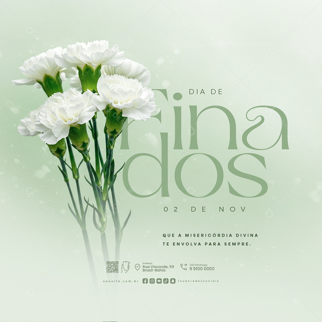 Dia de Finados 02 de Novembro Que a Misericórdia Divina Social Media PSD Editável