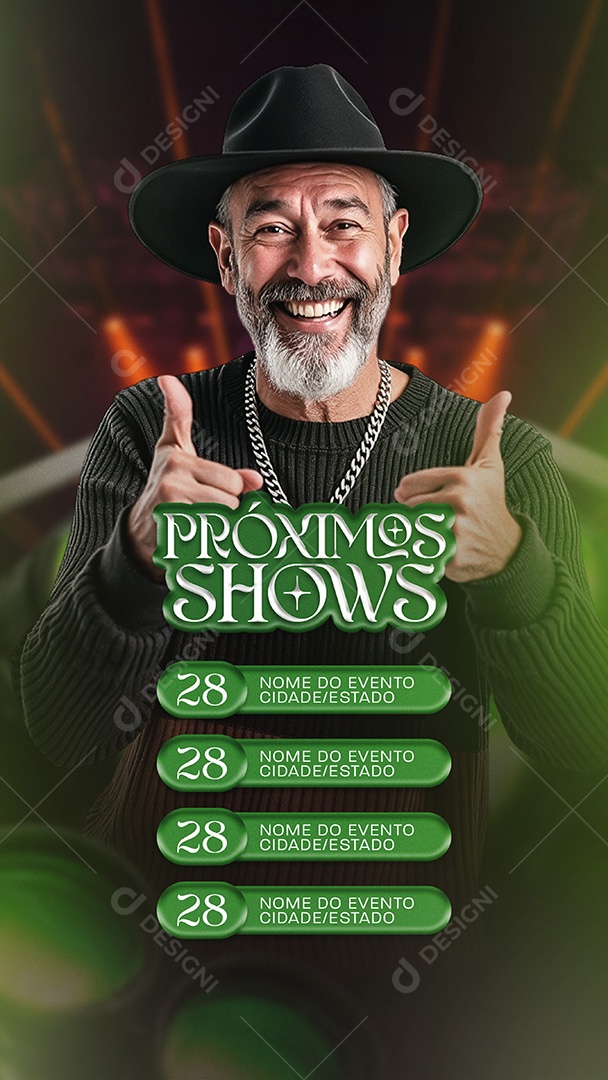 Story Flyer Próximos Shows Social Media PSD Editável