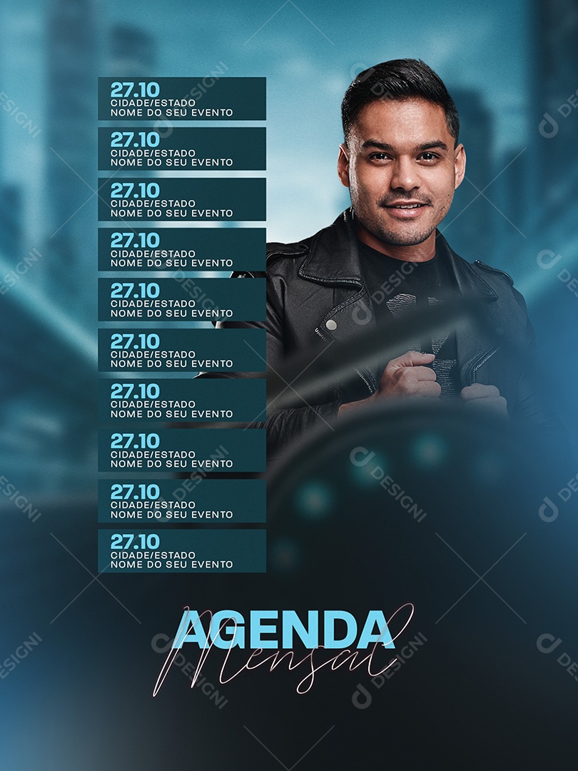 Flyer Agenda Mensal Feed PSD Editável