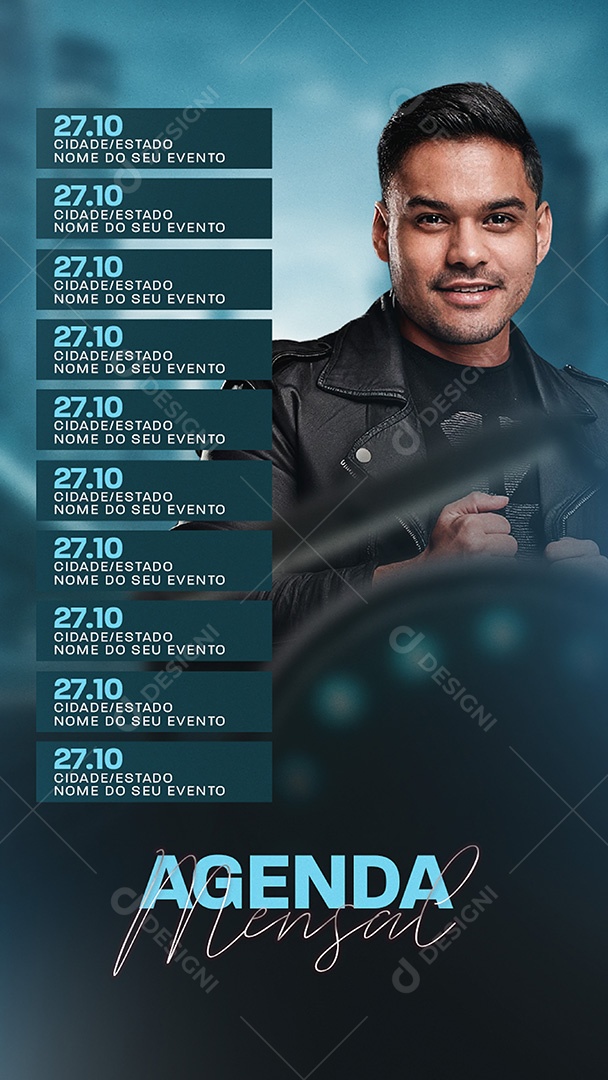 Story Flyer Agenda Semanal Social Media PSD Editável