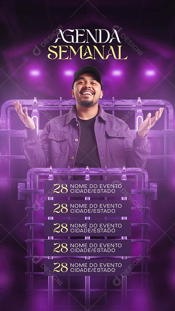 Story Flyer Agenda Semanal Social Media PSD Editável