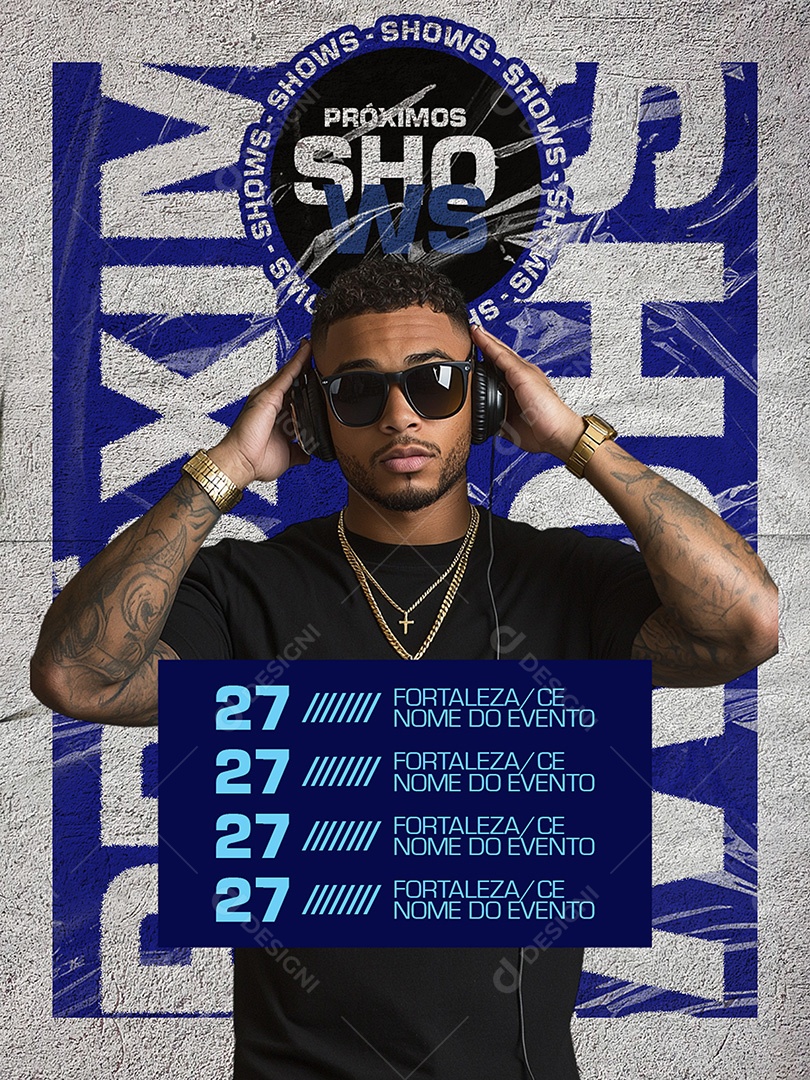 Flyer Próximos Shows Social Media PSD Editável