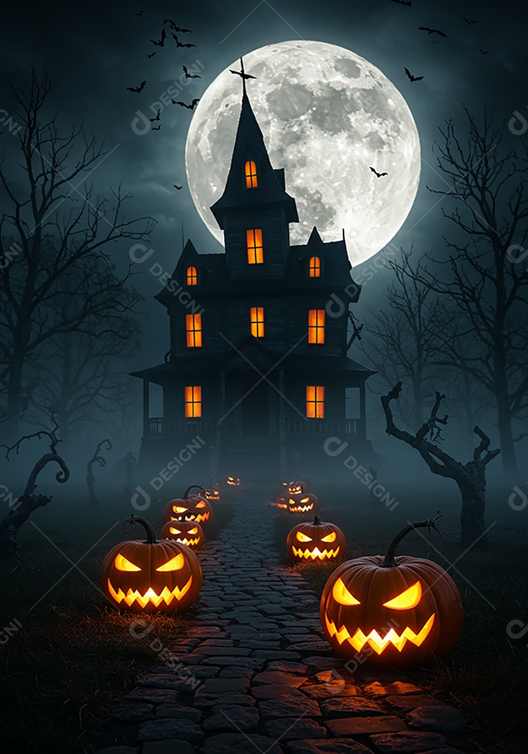 Lindo fundo de cenário de halloween