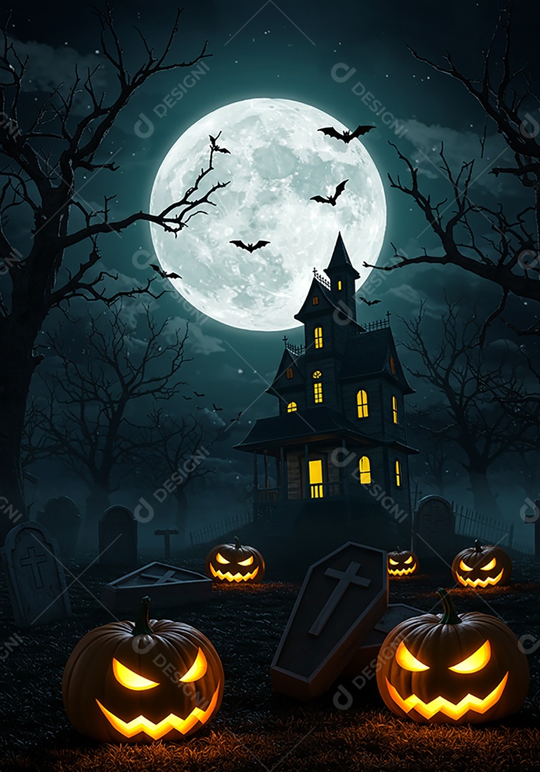 Lindo fundo de cenário de halloween