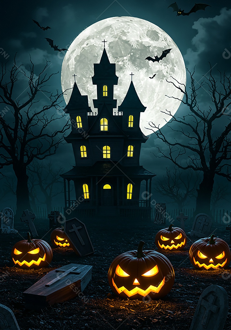 Lindo fundo de cenário de halloween
