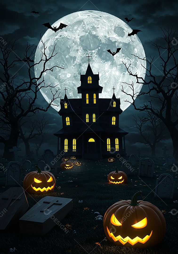 Lindo fundo de cenário de halloween