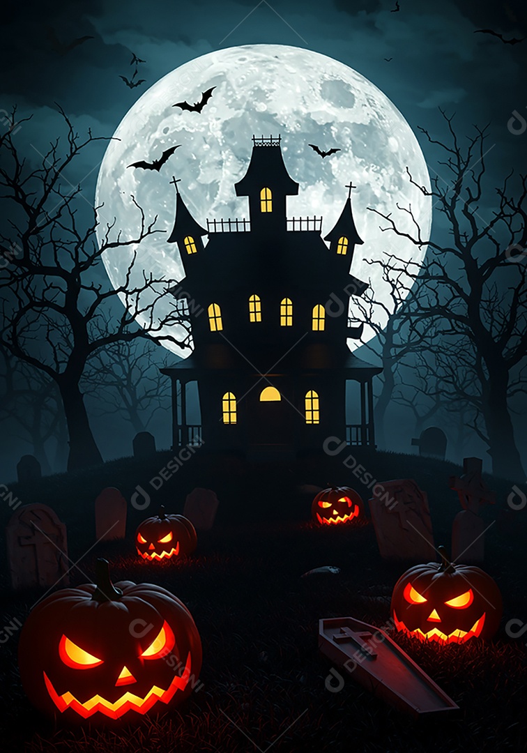 Lindo fundo de cenário de halloween