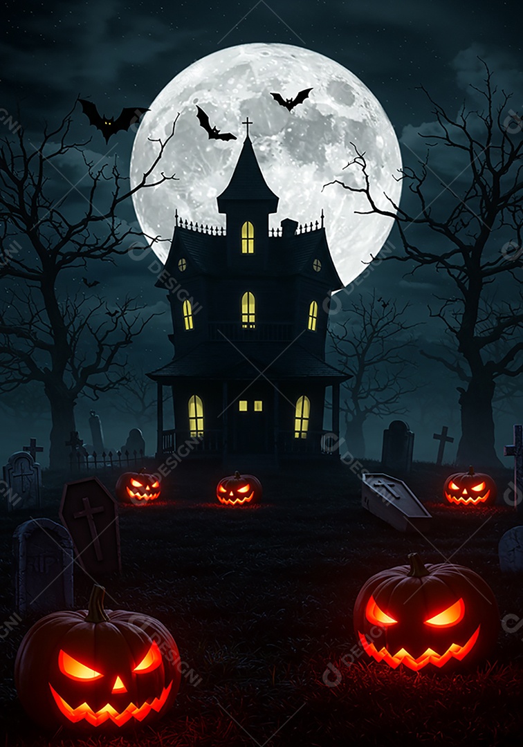 Lindo fundo de cenário de halloween