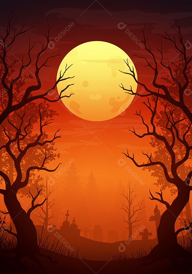 Lindo fundo de cenário de halloween