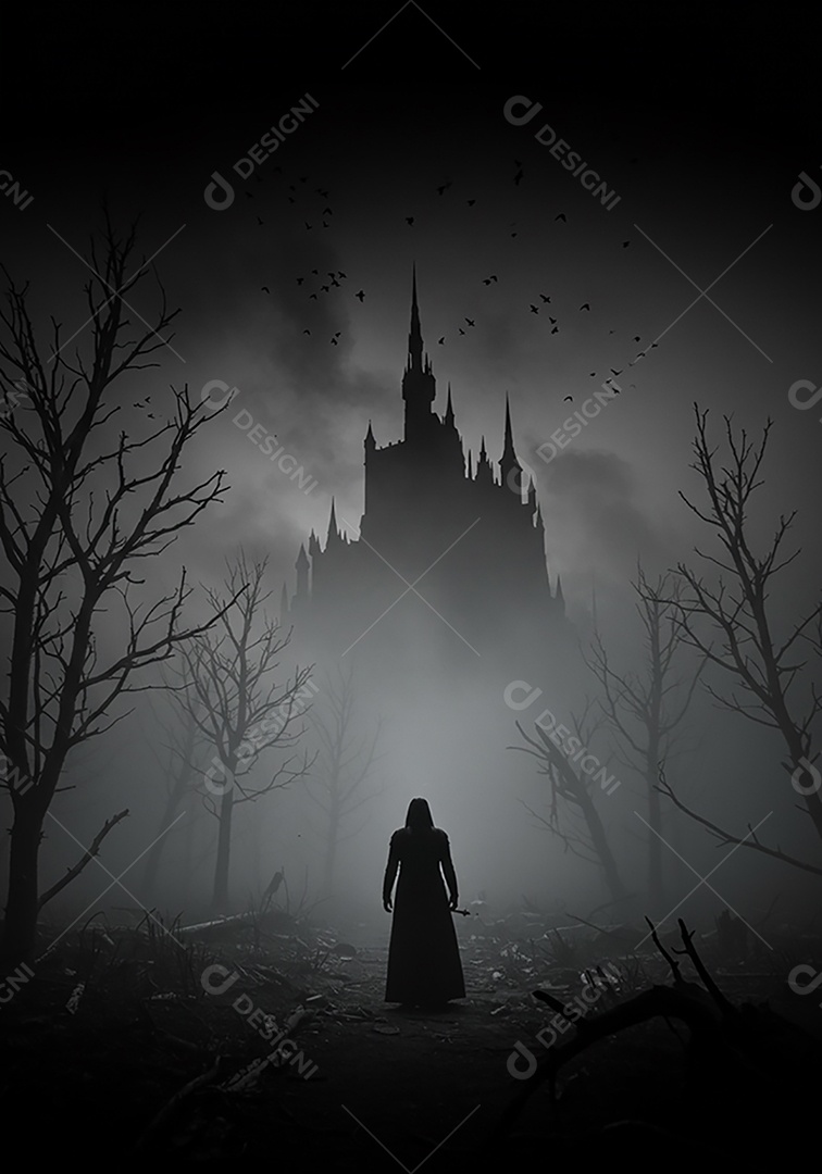 Lindo fundo de cenário de halloween