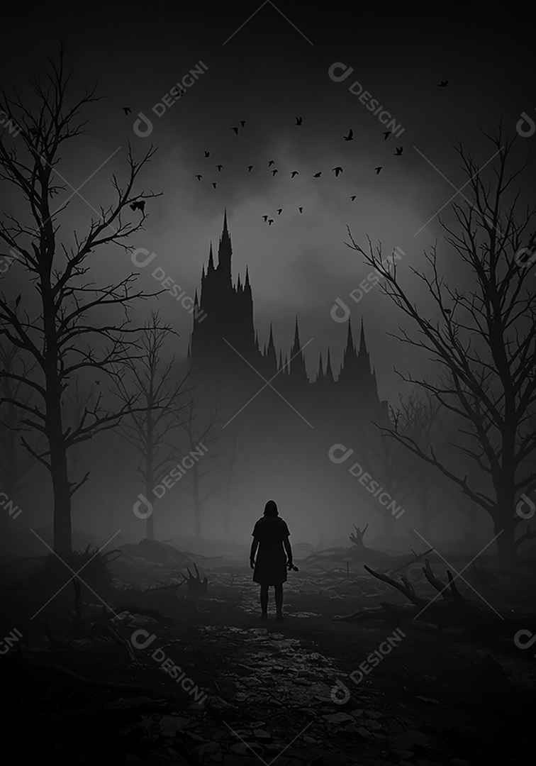 Lindo fundo de cenário de halloween