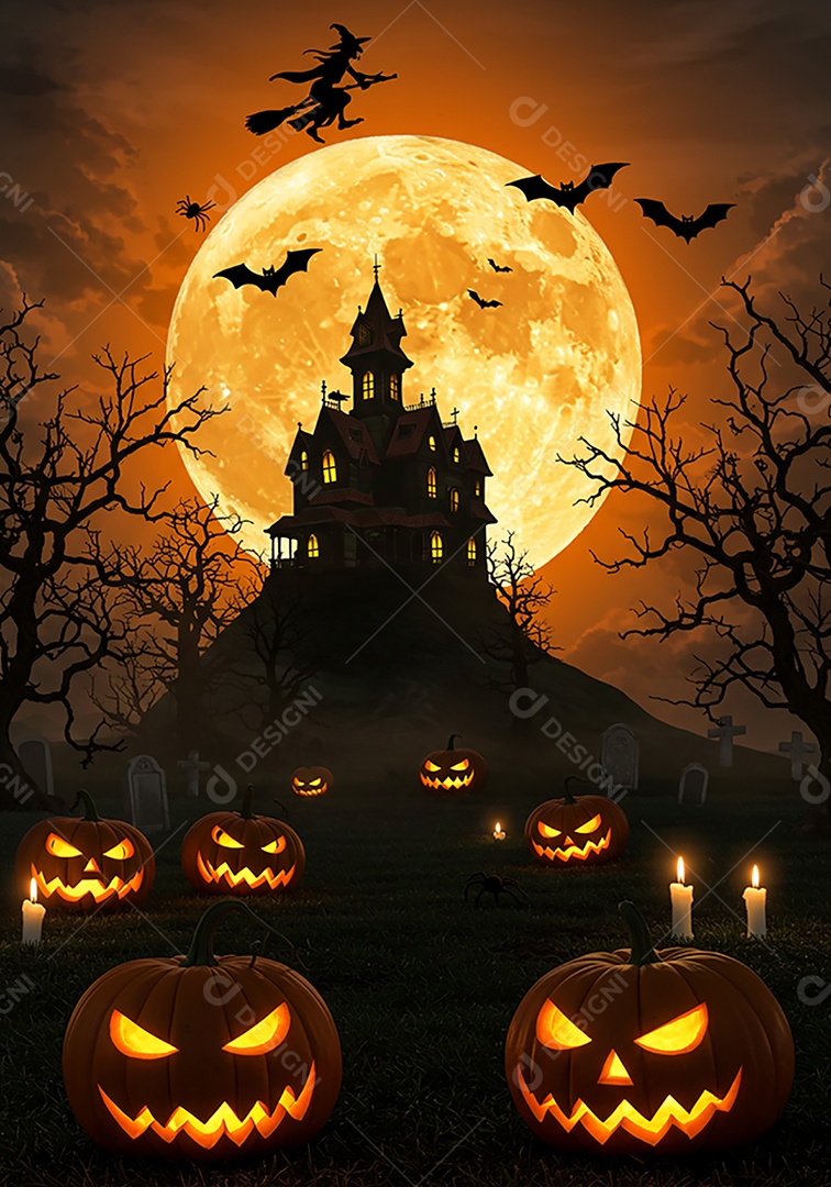 Lindo fundo de cenário de halloween