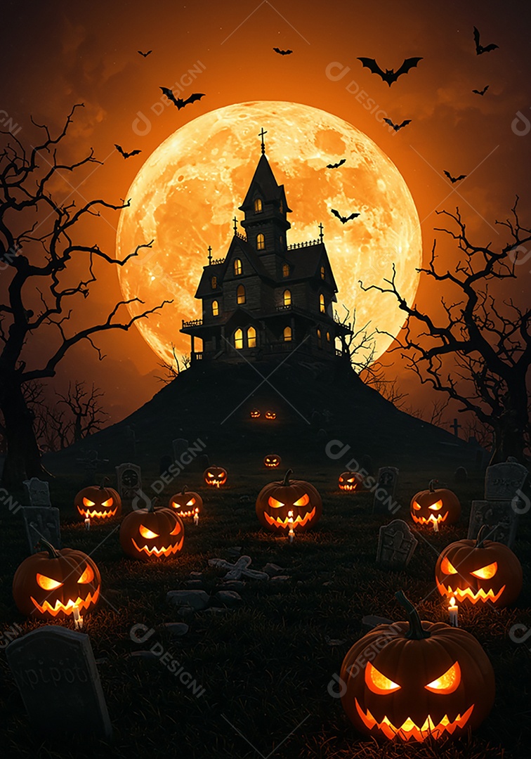Lindo fundo de cenário de halloween
