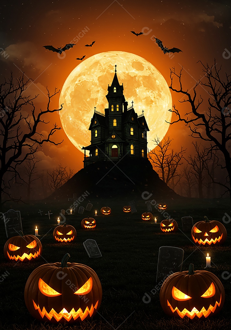 Lindo fundo de cenário de halloween